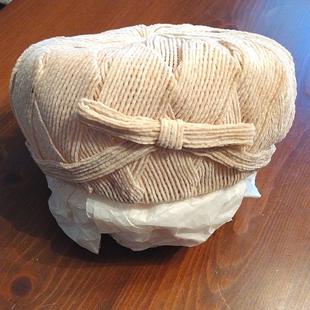 Vintage Ferncroft Women's Hat with Bow in Front, Cream/Off-White Color, One Size